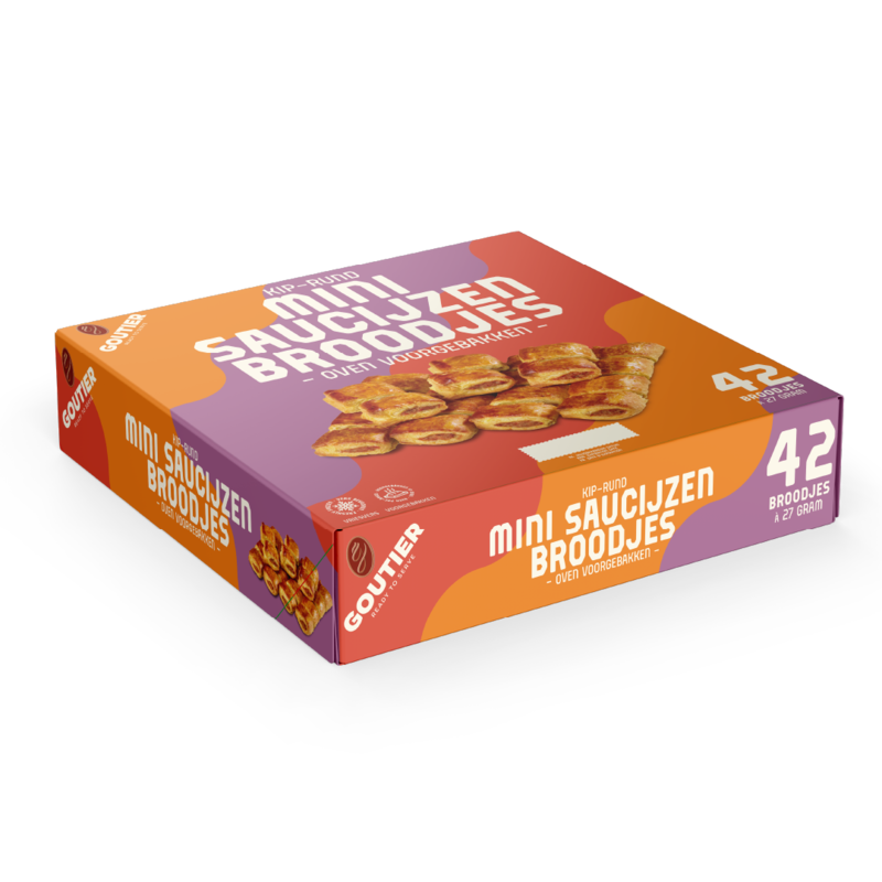 Goutier Roomboter Mini Saucijzenbroodjes 42 stuks // 6 CE per HE Goutier Roomboter Mini Saucijzenbroodjes 42 stuks // 6 CE per HE