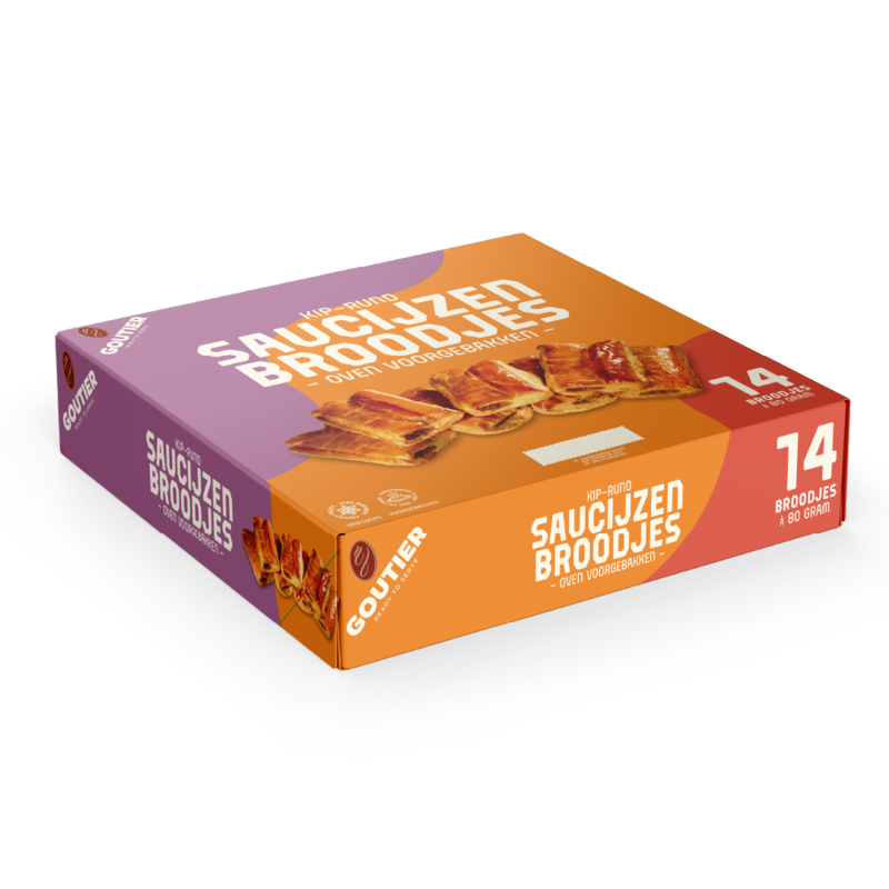 Goutier Roomboter Saucijzenbroodjes 14 stuks // 6 CE per HE Goutier Roomboter Saucijzenbroodjes 14 stuks // 6 CE per HE